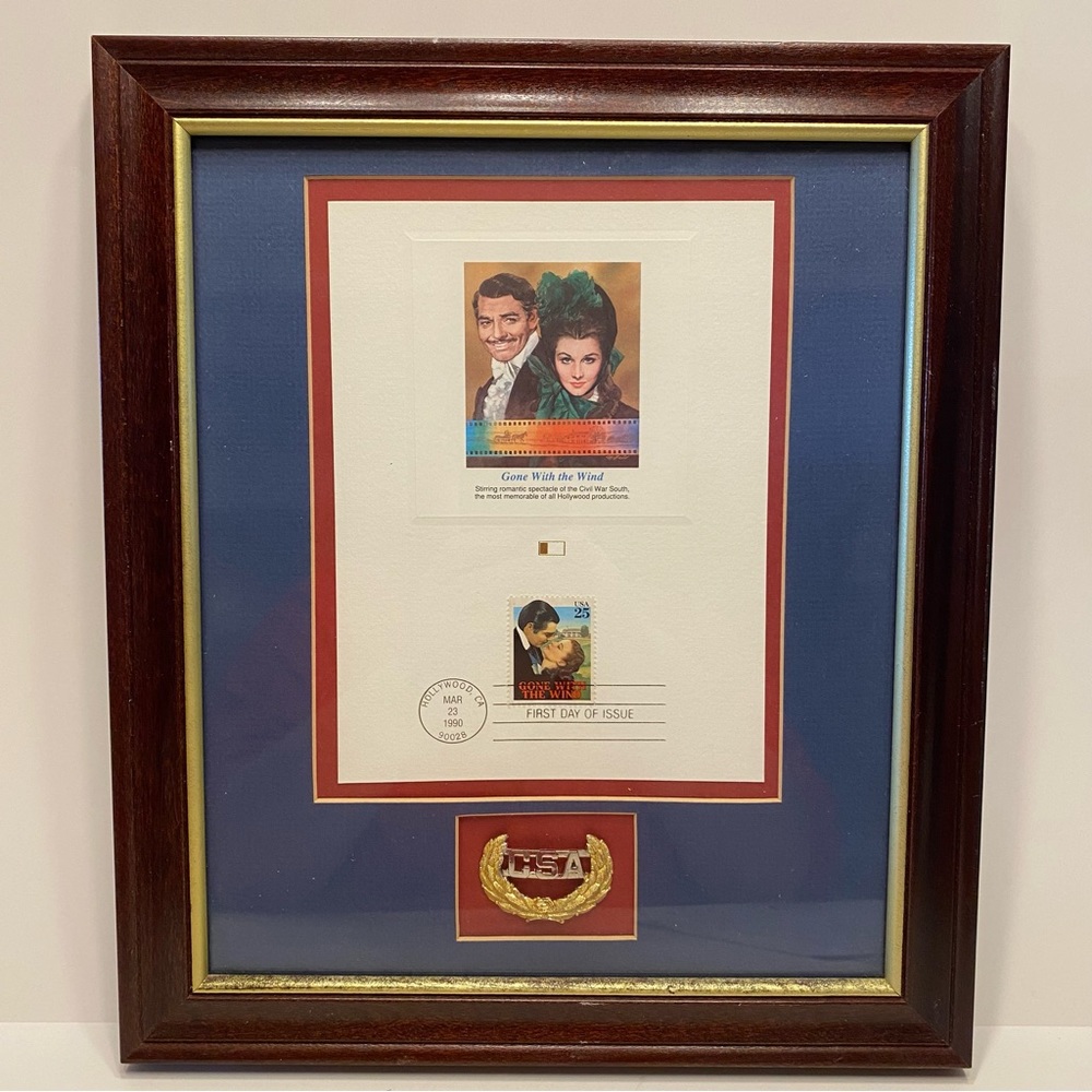 Gone With The Wind 1990 Framed Commemorative First Day of Issue Stamp